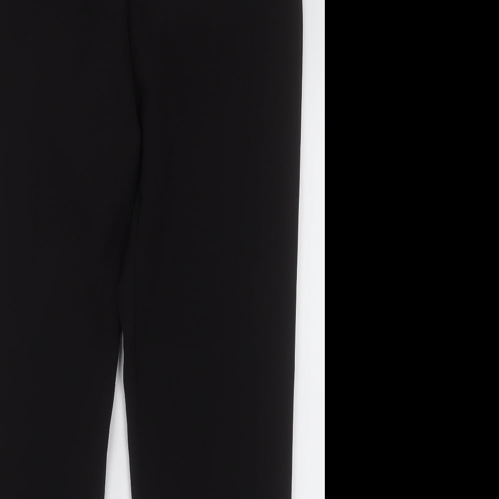 M&Co Womens Black  Polyester Trousers  Size 12 L32 in Regular Hook & Eye