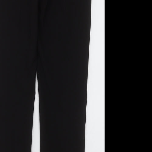M&Co Womens Black  Polyester Trousers  Size 12 L32 in Regular Hook & Eye