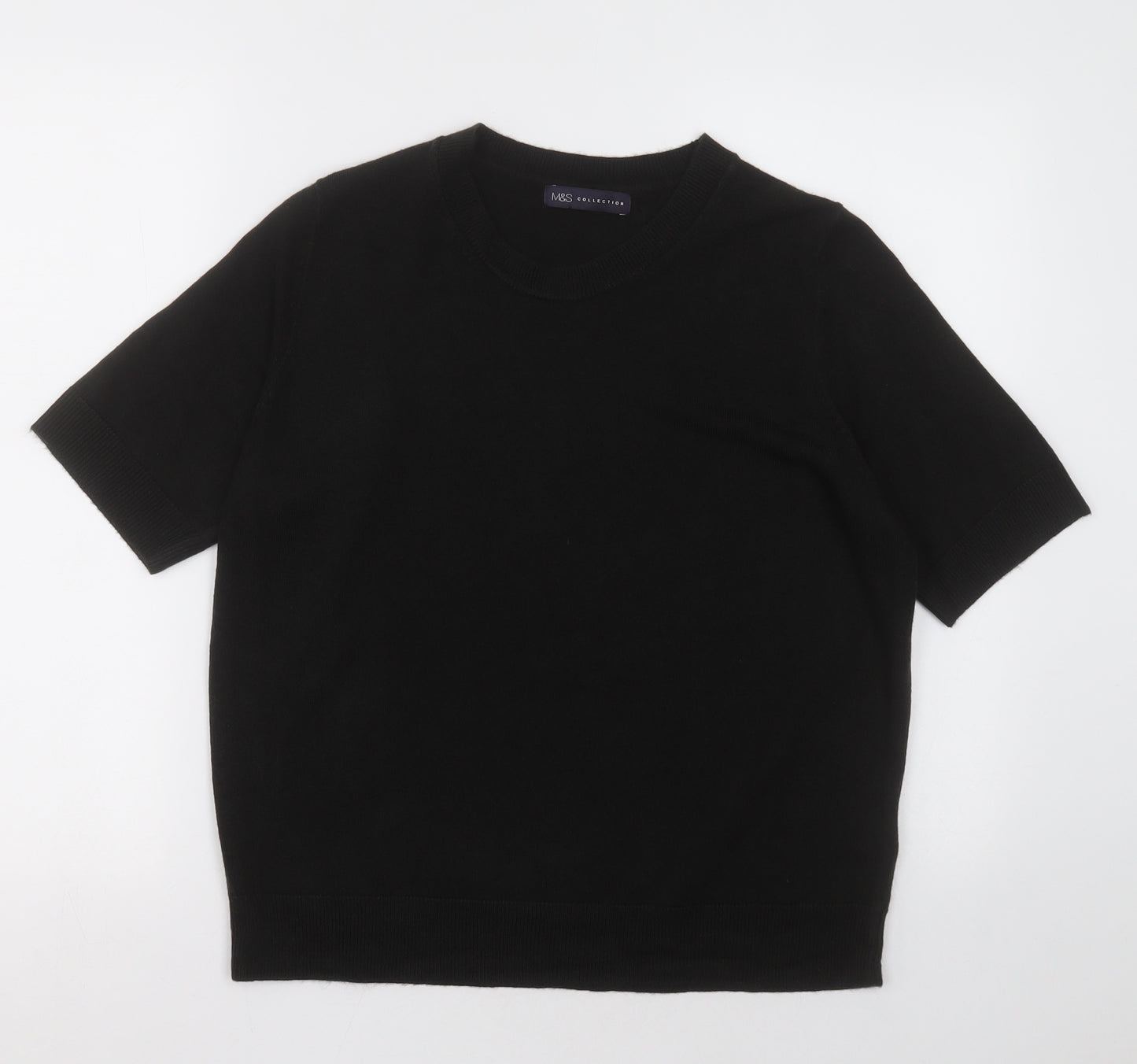 Marks and Spencer Womens Black  Acrylic Pullover Sweatshirt Size 16  Pullover