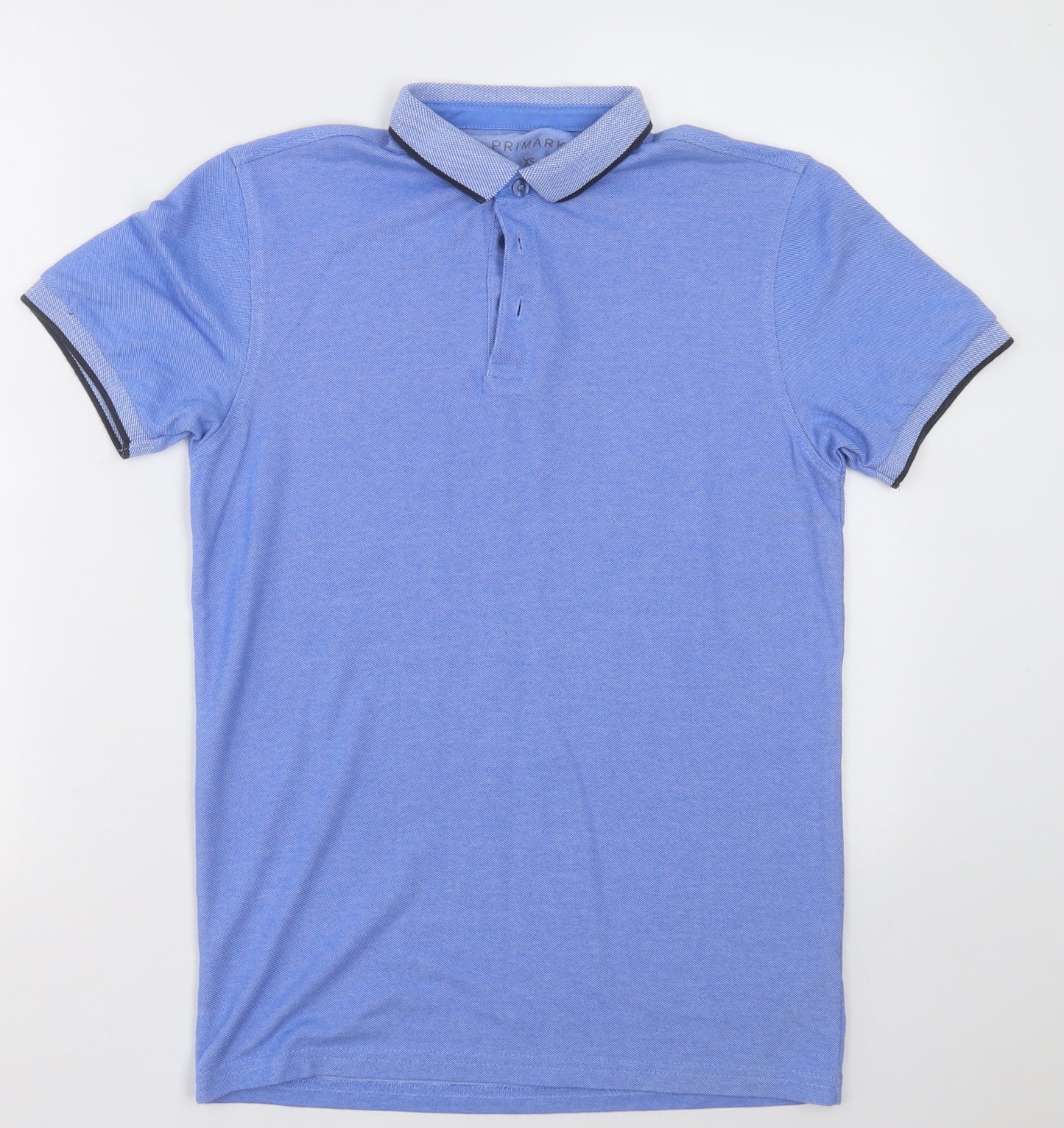 Primark Mens Blue  Cotton  Polo Size XS Collared Button