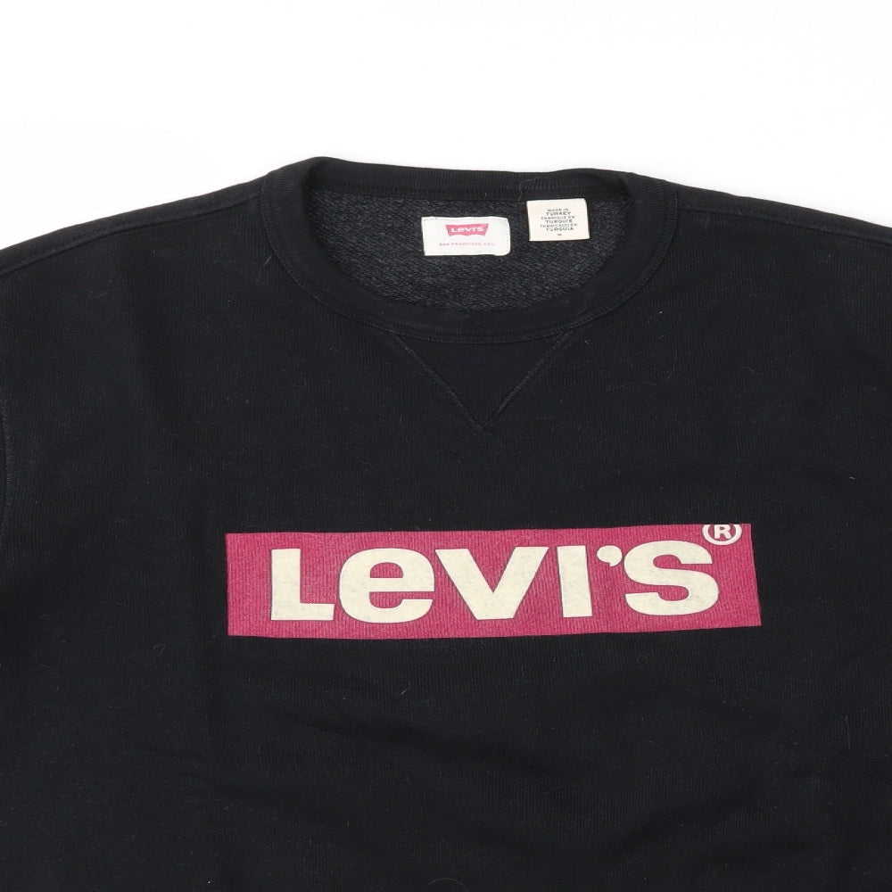 Levi's Mens Black  Cotton Pullover Sweatshirt Size M