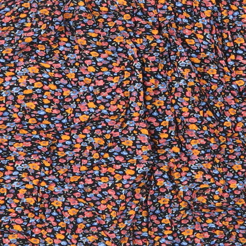New Look Womens Multicoloured Floral Viscose A-Line Skirt Size 6   Button