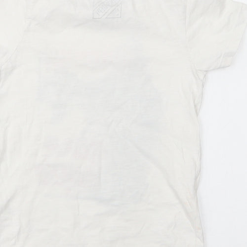 Matalan Boys White  100% Cotton Basic T-Shirt Size 6 Years Round Neck Pullover - dinosaur