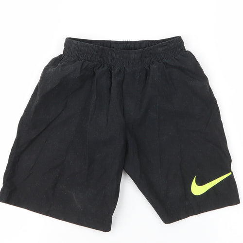 Nike Boys Black  100% Polyester Sweat Shorts Size 6-7 Years  Regular Tie - tick