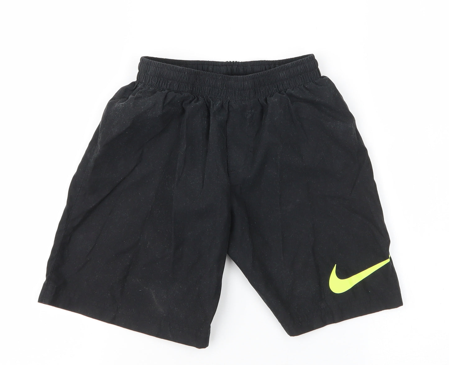 Nike Boys Black  100% Polyester Sweat Shorts Size 6-7 Years  Regular Tie - tick