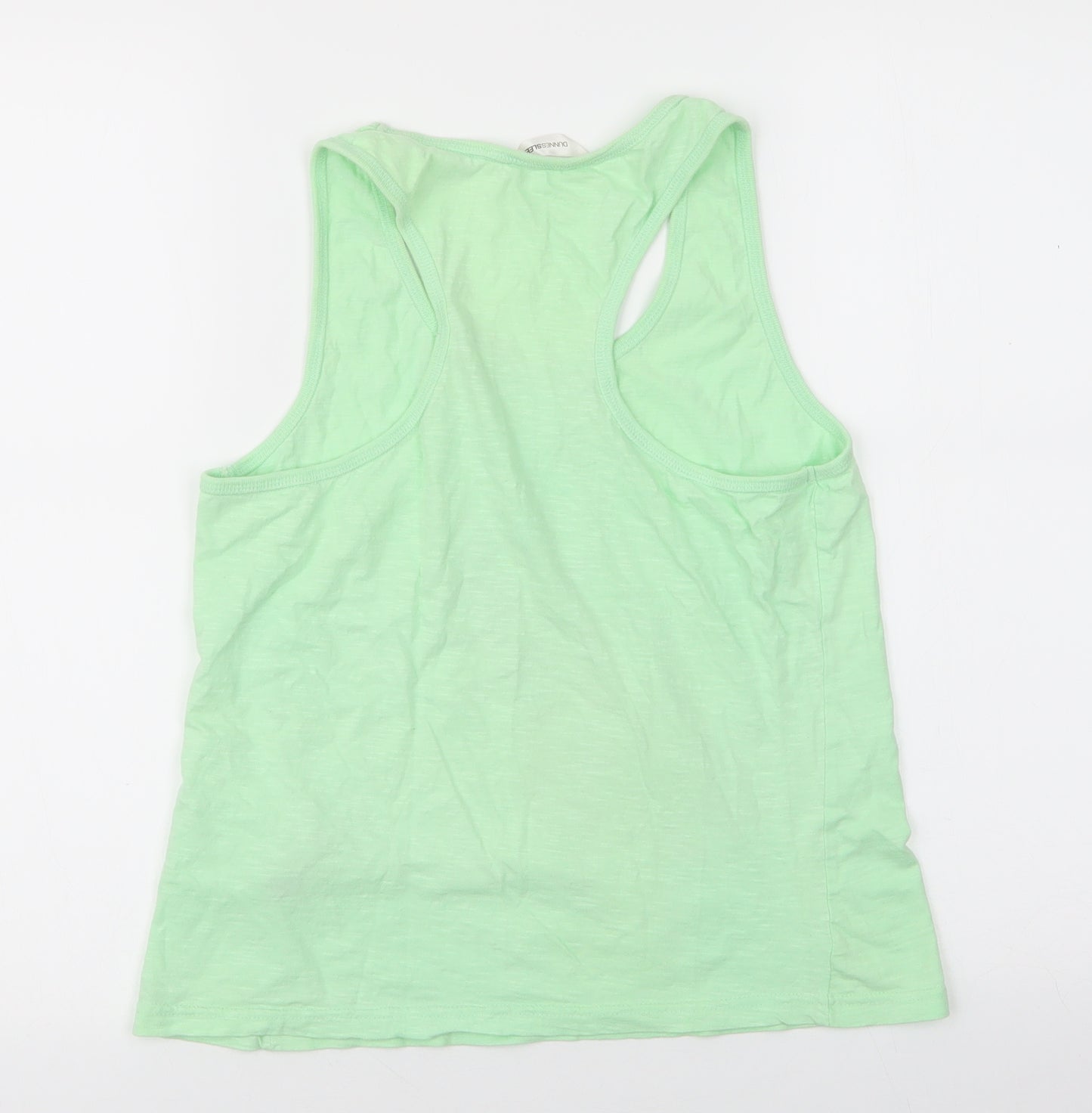 Dunnes Stores Womens Green  100% Cotton Cami Pyjama Top Size 12   - Pineapple print