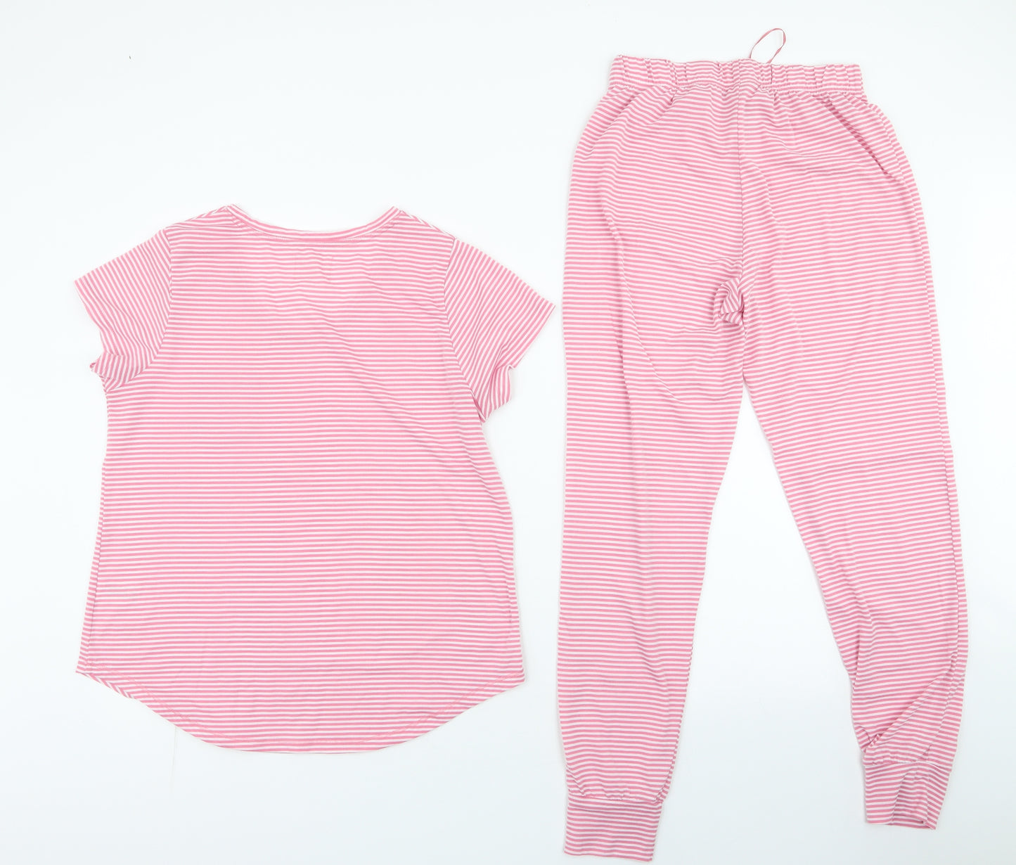 Matalan Womens Pink Striped Polyester  Pyjama Set Size S   - spotted pocket