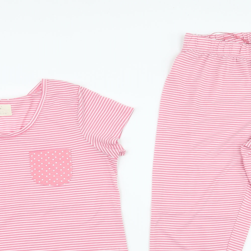 Matalan Womens Pink Striped Polyester  Pyjama Set Size S   - spotted pocket