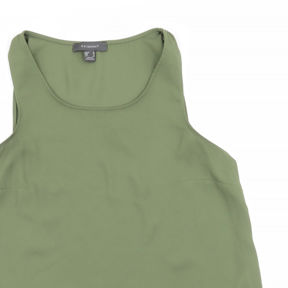 Primark Womens Green  Polyester Camisole Blouse Size 10 Round Neck