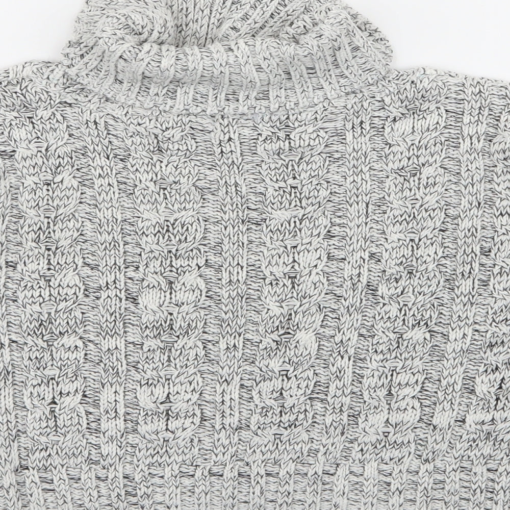 Chemistry Womens Grey High Neck  Acrylic Pullover Jumper Size M   - Cropped Jumper