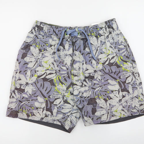 Defecto Surf Mens Blue Floral 100% Polyester Athletic Shorts Size M  Athletic Drawstring - board shorts