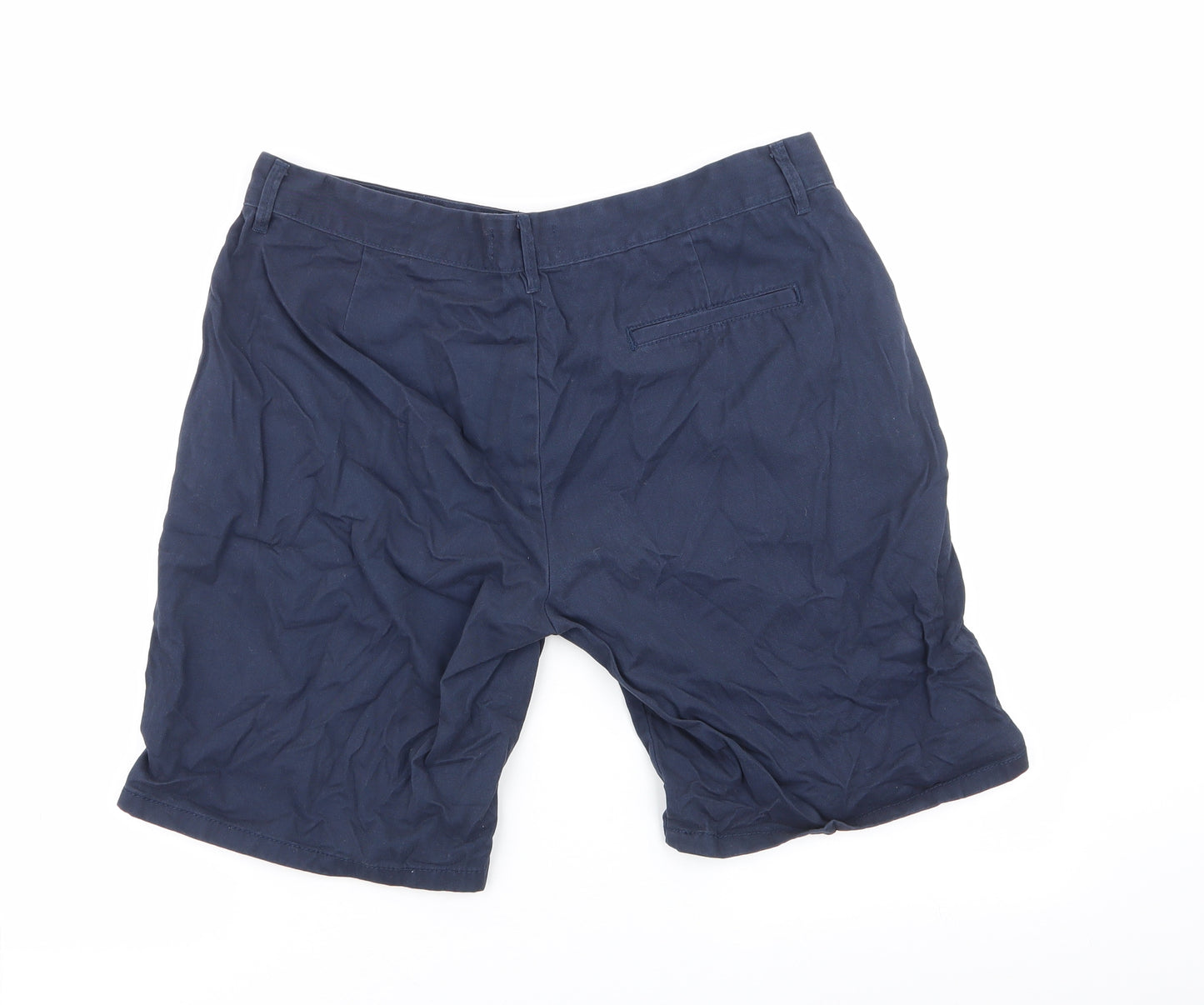 Primark Mens Blue  Cotton Chino Shorts Size 36 in L9 in Regular Button