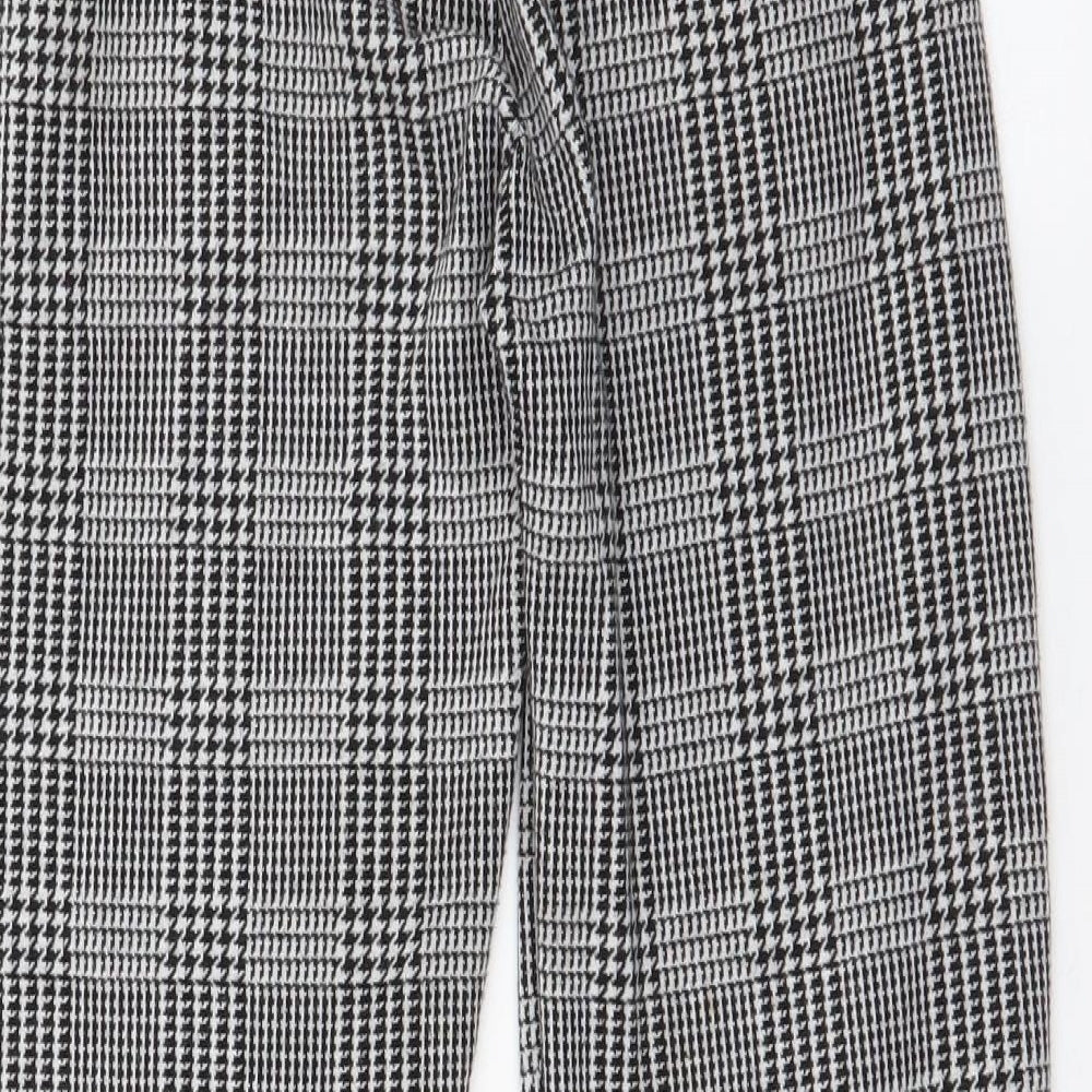 New Look Petite Womens Black Houndstooth Polyester Jogger Trousers Size 4 L24 in Slim Tie