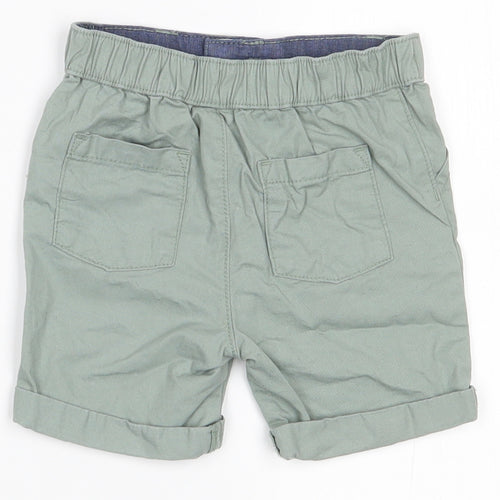 Fred & FLo Boys Green  100% Cotton Cargo Trousers Size 9-12 Months  Button
