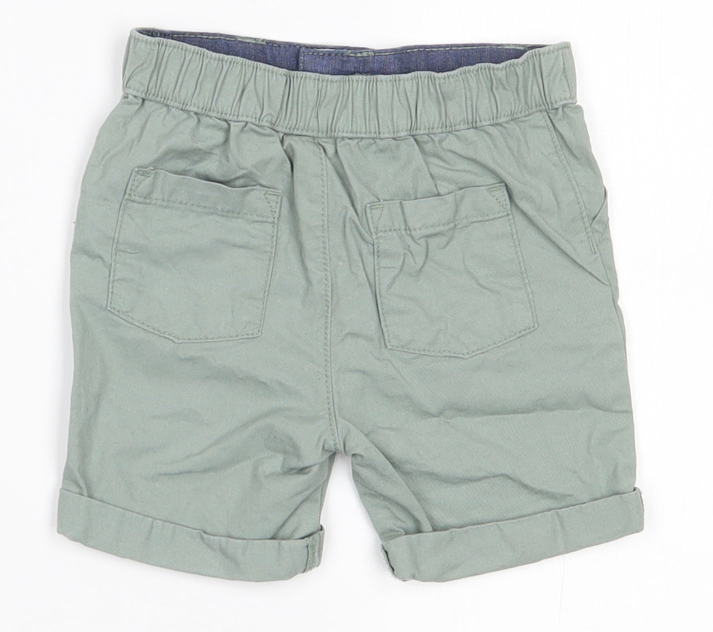 Fred & FLo Boys Green  100% Cotton Cargo Trousers Size 9-12 Months  Button