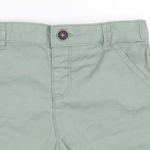 Fred & FLo Boys Green  100% Cotton Cargo Trousers Size 9-12 Months  Button