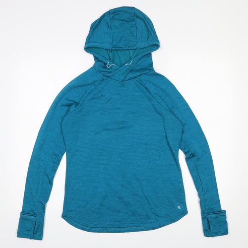 St Bernard Womens Blue Geometric Polyester Pullover Hoodie Size XS  Pullover