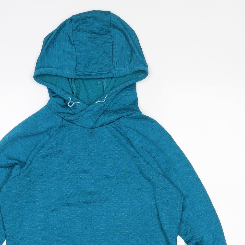 St Bernard Womens Blue Geometric Polyester Pullover Hoodie Size XS  Pullover