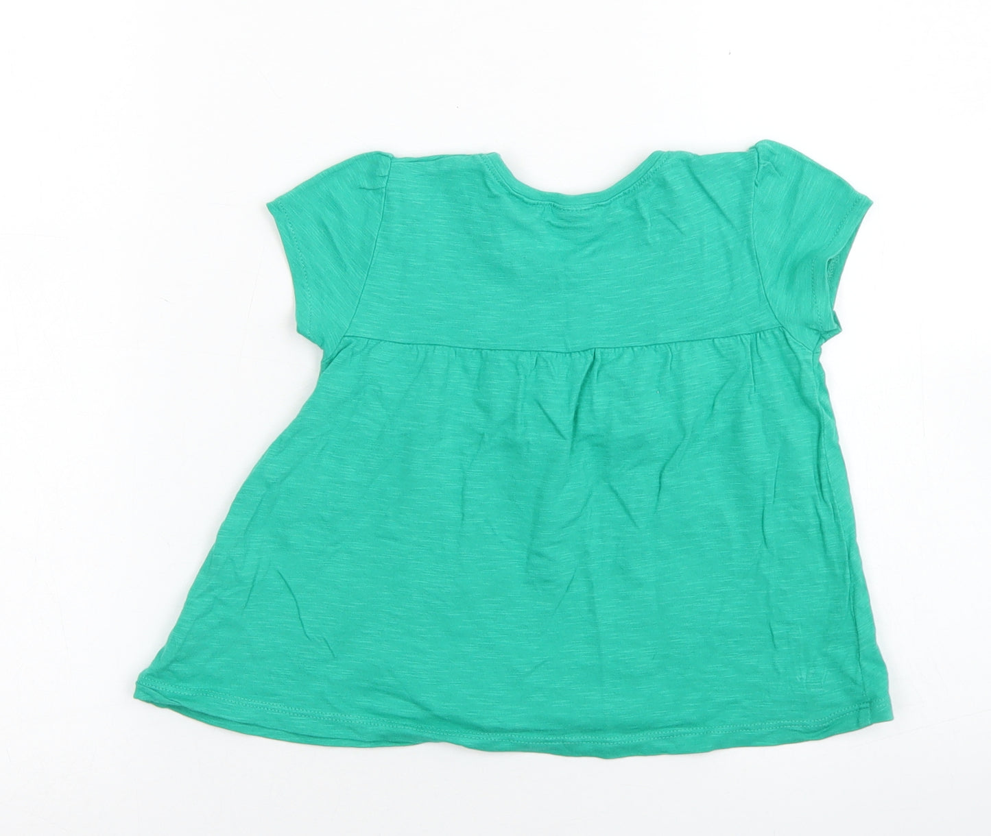 NEXT Girls Green  Cotton Basic T-Shirt Size 2-3 Years Crew Neck