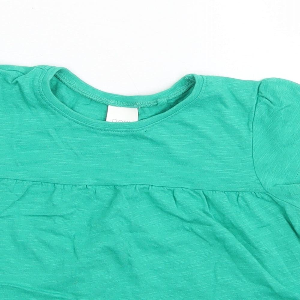 NEXT Girls Green  Cotton Basic T-Shirt Size 2-3 Years Crew Neck