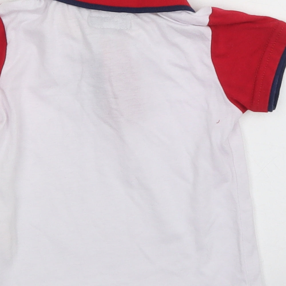 Lee Cooper Boys White Colourblock Polyester Basic Polo Size 18-24 Months Collared Button