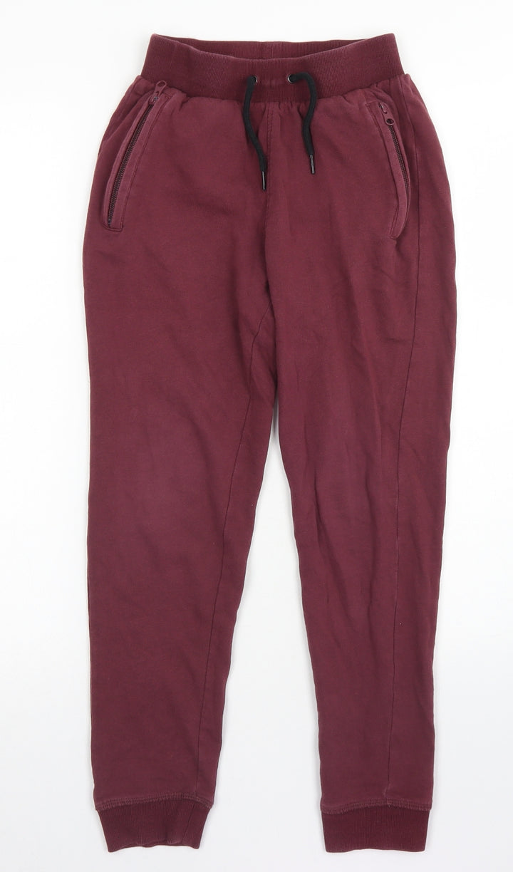 Lily & Dan Boys Purple Cotton Jogger Trousers Size 9-10 Years Regular Drawstring
