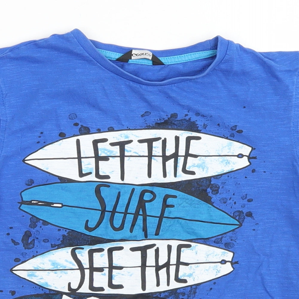 George Boys Blue  Cotton Basic T-Shirt Size 4-5 Years Crew Neck  - Surfing