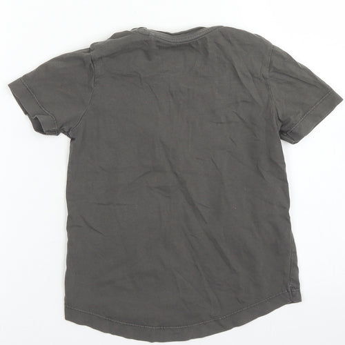 TU Boys Brown  Cotton Basic T-Shirt Size 18-24 Months Crew Neck
