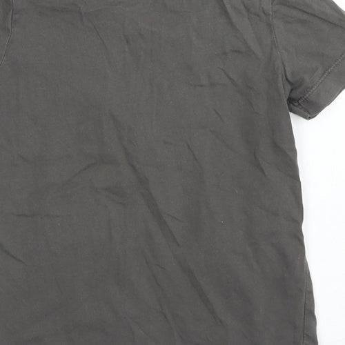 TU Boys Brown  Cotton Basic T-Shirt Size 18-24 Months Crew Neck