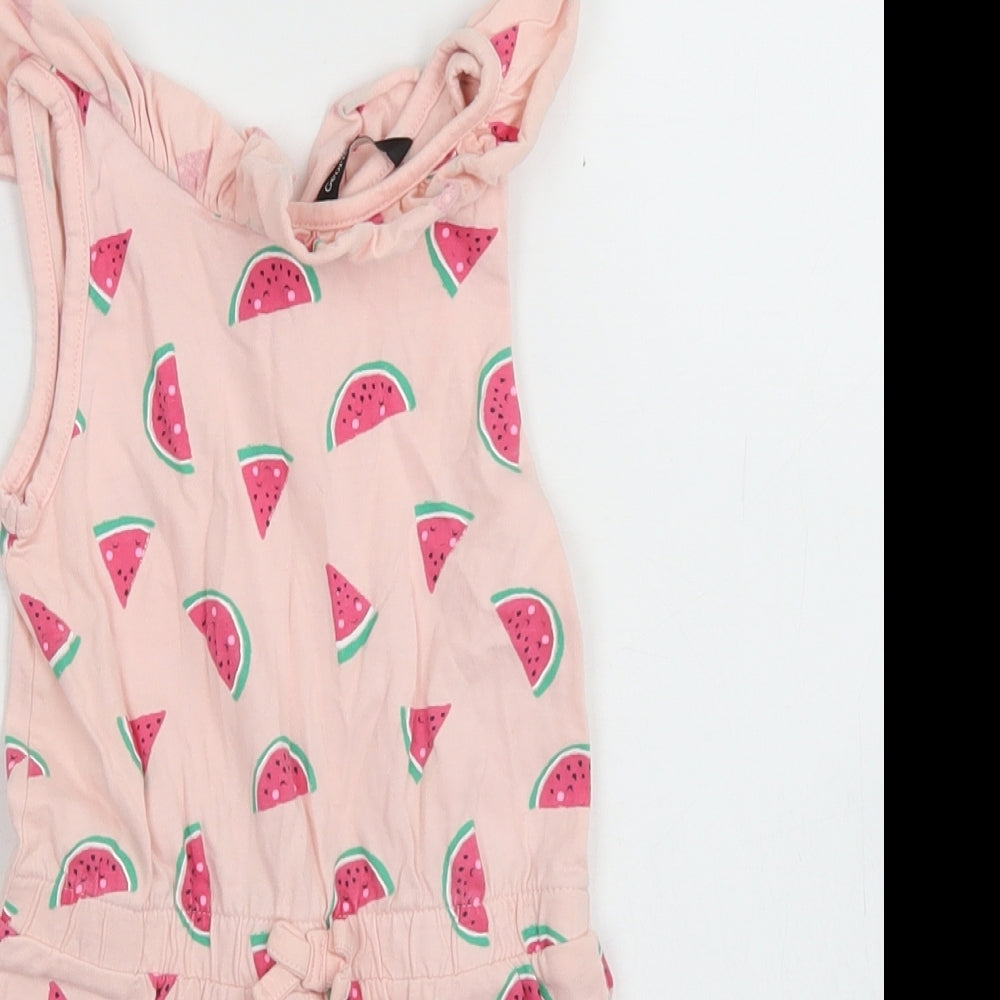 George Girls Pink  Cotton Playsuit One-Piece Size 3-4 Years  Button - Watermelon Print