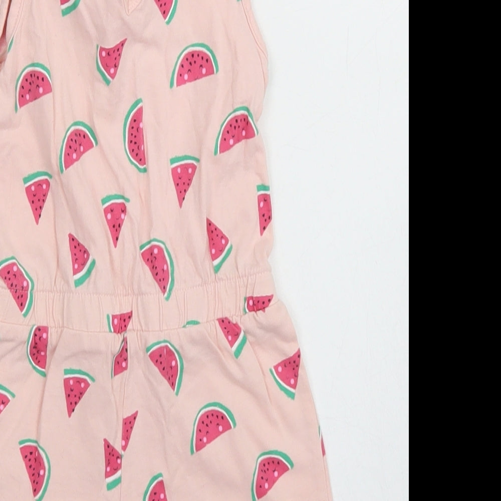 George Girls Pink  Cotton Playsuit One-Piece Size 3-4 Years  Button - Watermelon Print