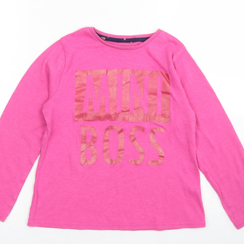 George Girls Pink  Cotton Basic T-Shirt Size 9-10 Years Crew Neck