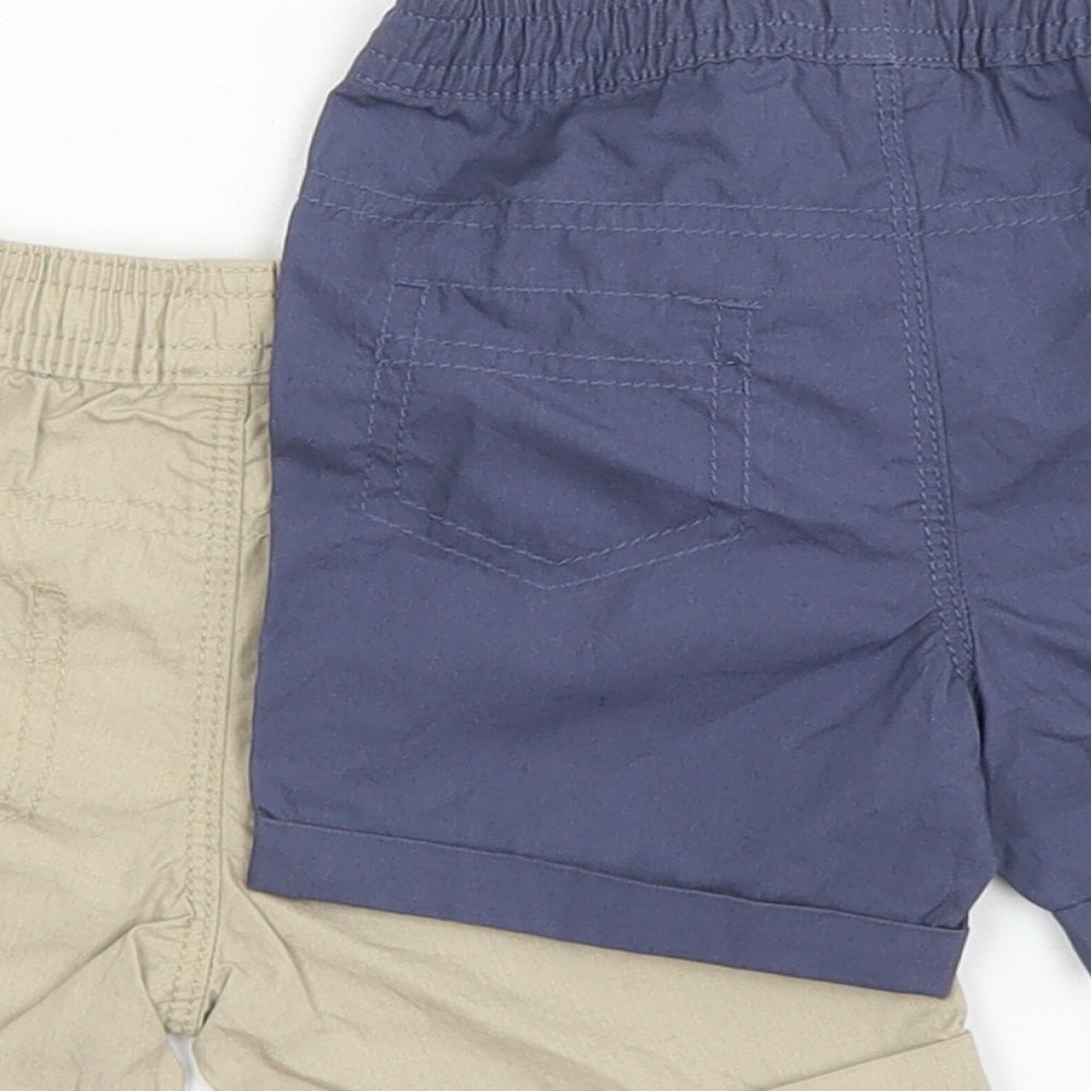 George Boys Blue  Cotton Shorts Outfit/Set Size 0-3 Months  Drawstring