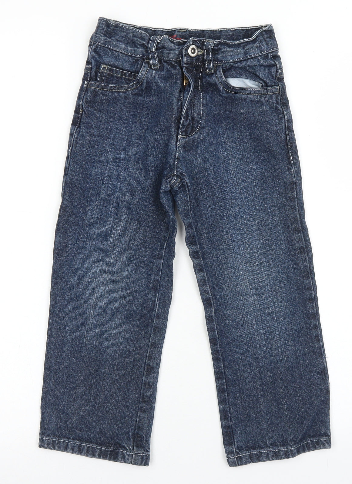 George Boys Blue  Cotton Straight Jeans Size 4-5 Years  Regular Button