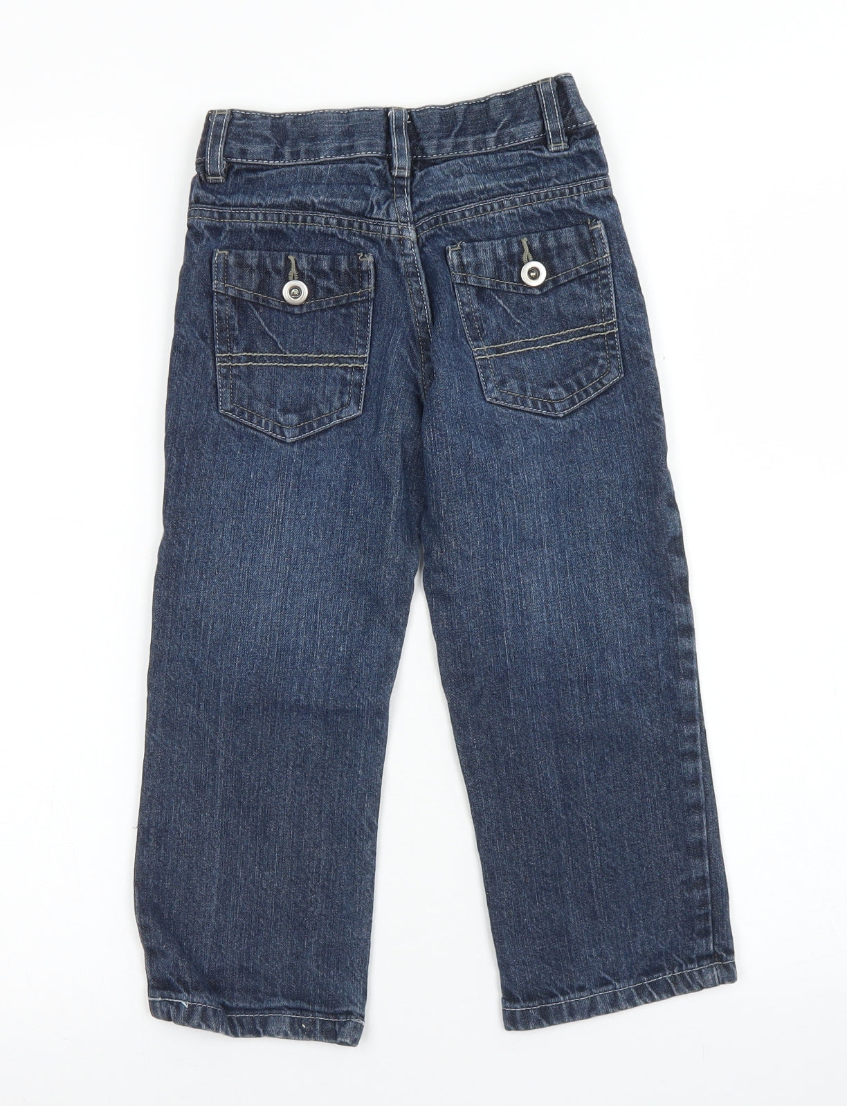 George Boys Blue  Cotton Straight Jeans Size 4-5 Years  Regular Button