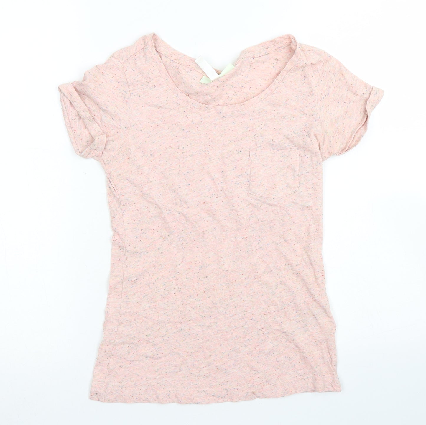 Neo Womens Pink  Cotton Basic T-Shirt Size XS Crew Neck - Chest Pocket