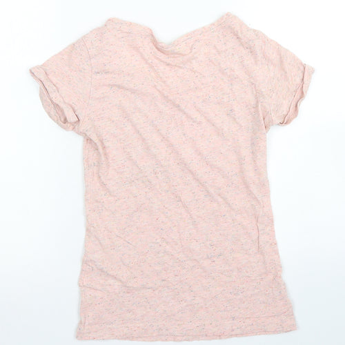 Neo Womens Pink  Cotton Basic T-Shirt Size XS Crew Neck - Chest Pocket