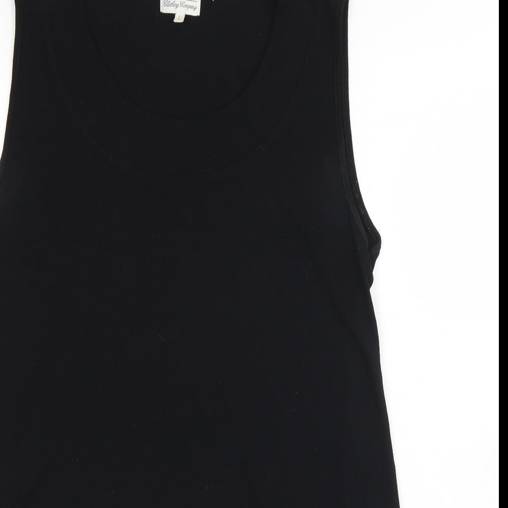 The Masai Clothing Company Womens Black  Viscose Tunic Tank Size L Round Neck