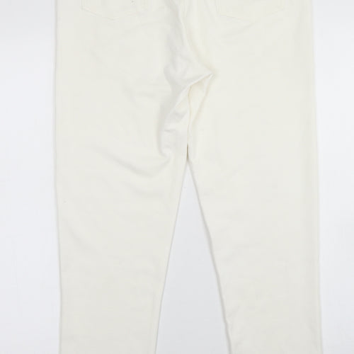 Al Paradise Womens White  Viscose Jegging Jeans Size M L27 in Regular Button