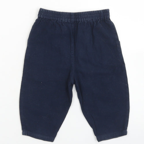George Boys Blue  Cotton Jogger Trousers Size 6-9 Months