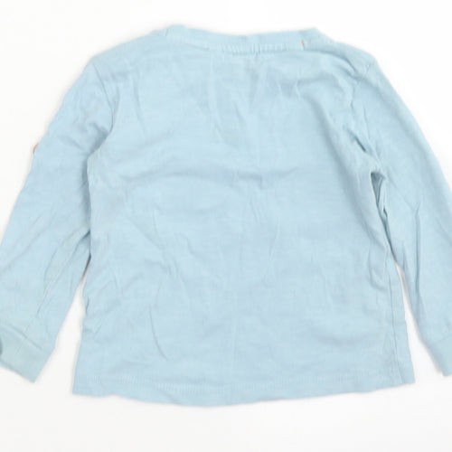 Mantaray Boys Blue  Cotton Basic T-Shirt Size 9-12 Months Crew Neck Snap