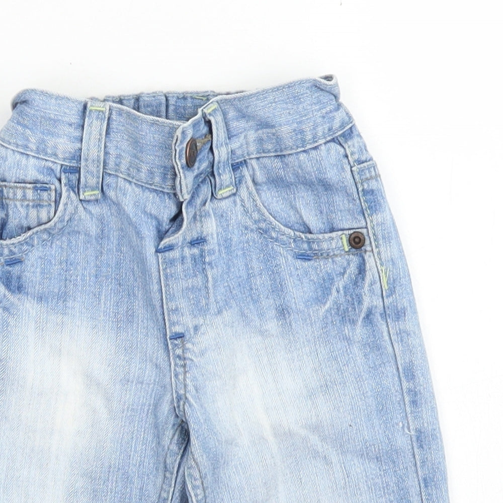 NEXT Girls Blue  Cotton Capri Jeans Size 3-6 Months  Button