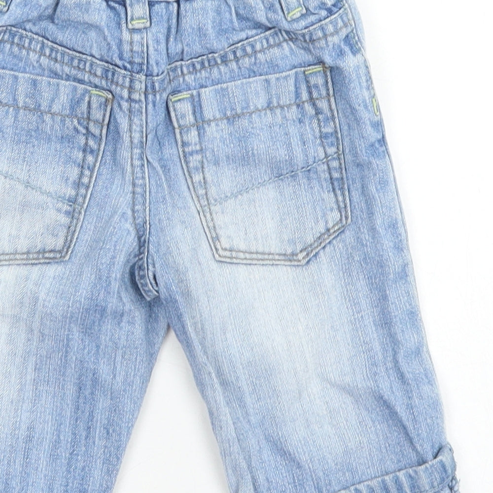 NEXT Girls Blue  Cotton Capri Jeans Size 3-6 Months  Button