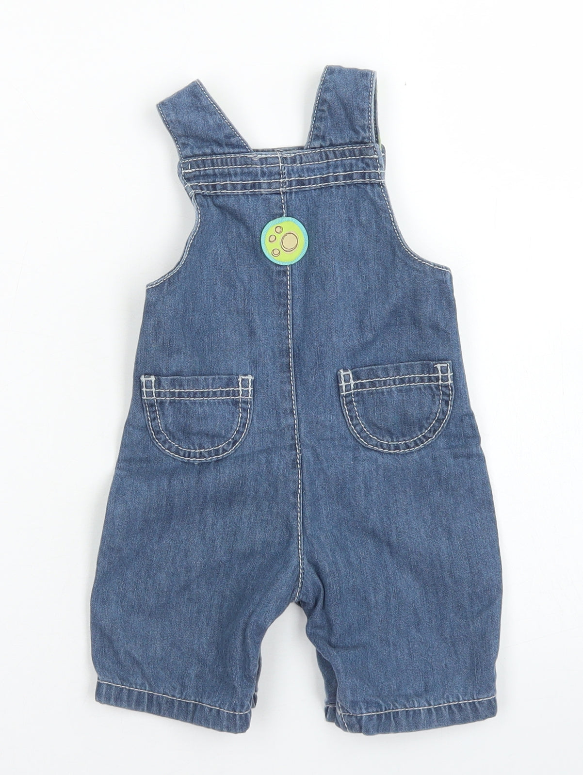 TU Boys Blue  Cotton Dungaree One-Piece Size 0-3 Months  Snap - Dogs