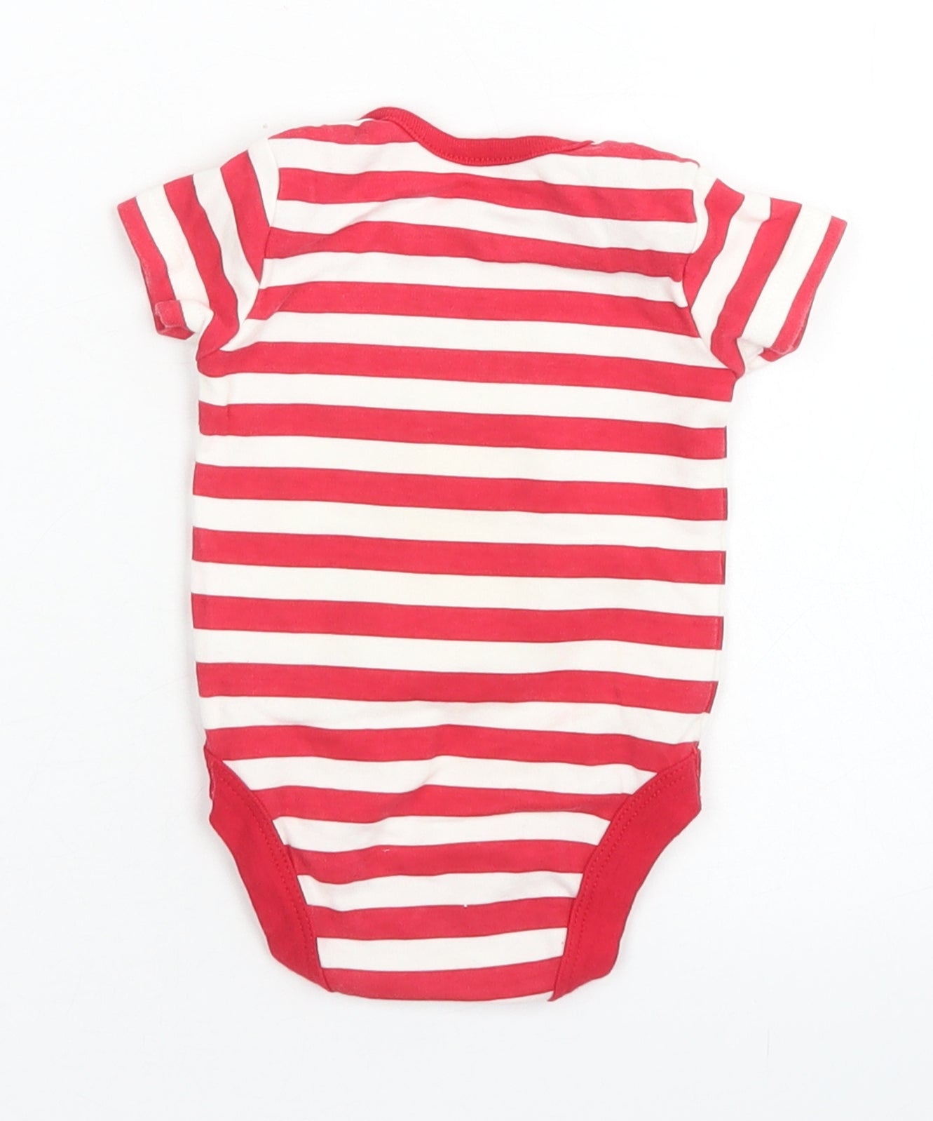 George Boys Red Striped Cotton Babygrow One-Piece Size 0-3 Months  Snap - Reindeer Christmas