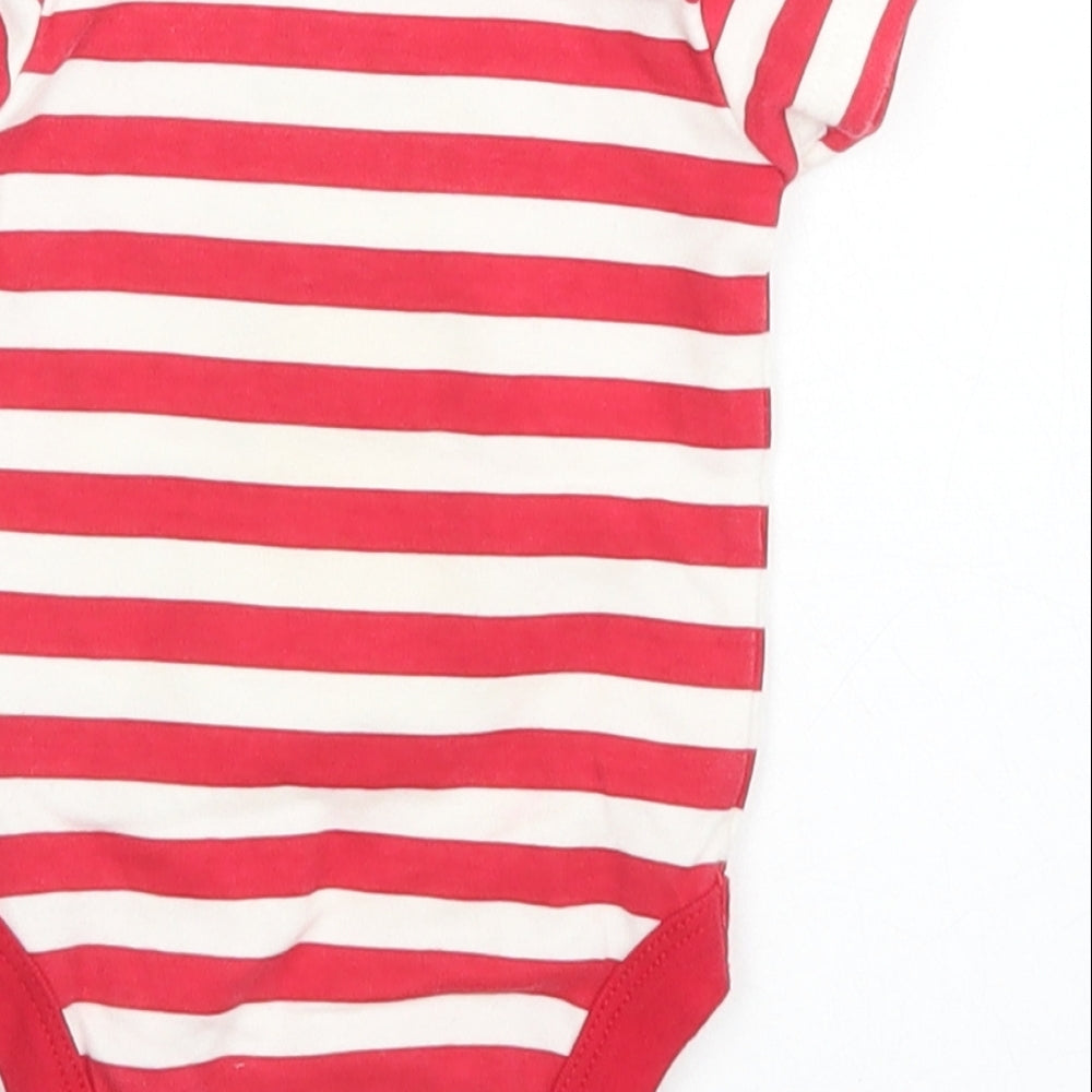 George Boys Red Striped Cotton Babygrow One-Piece Size 0-3 Months  Snap - Reindeer Christmas
