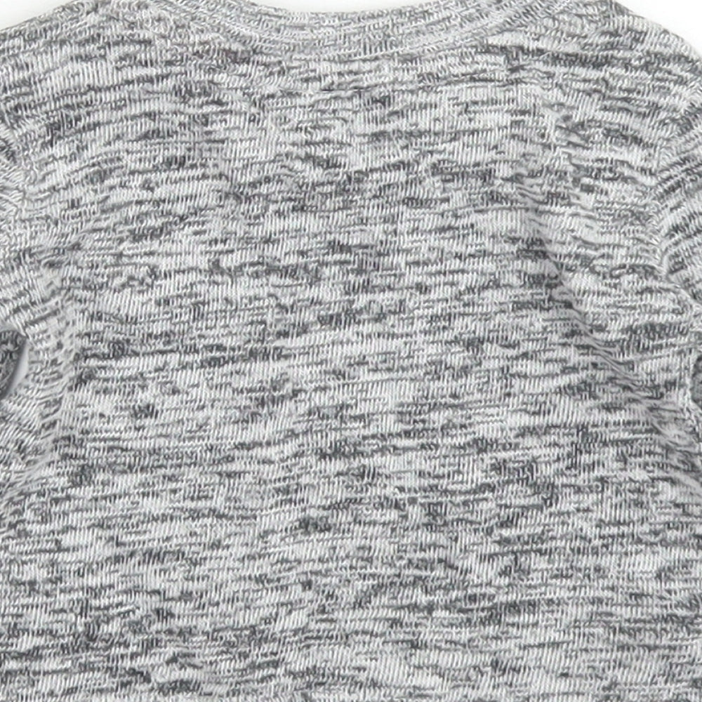 Primark Boys Grey  Cotton Basic T-Shirt Size 3-6 Months Crew Neck Snap