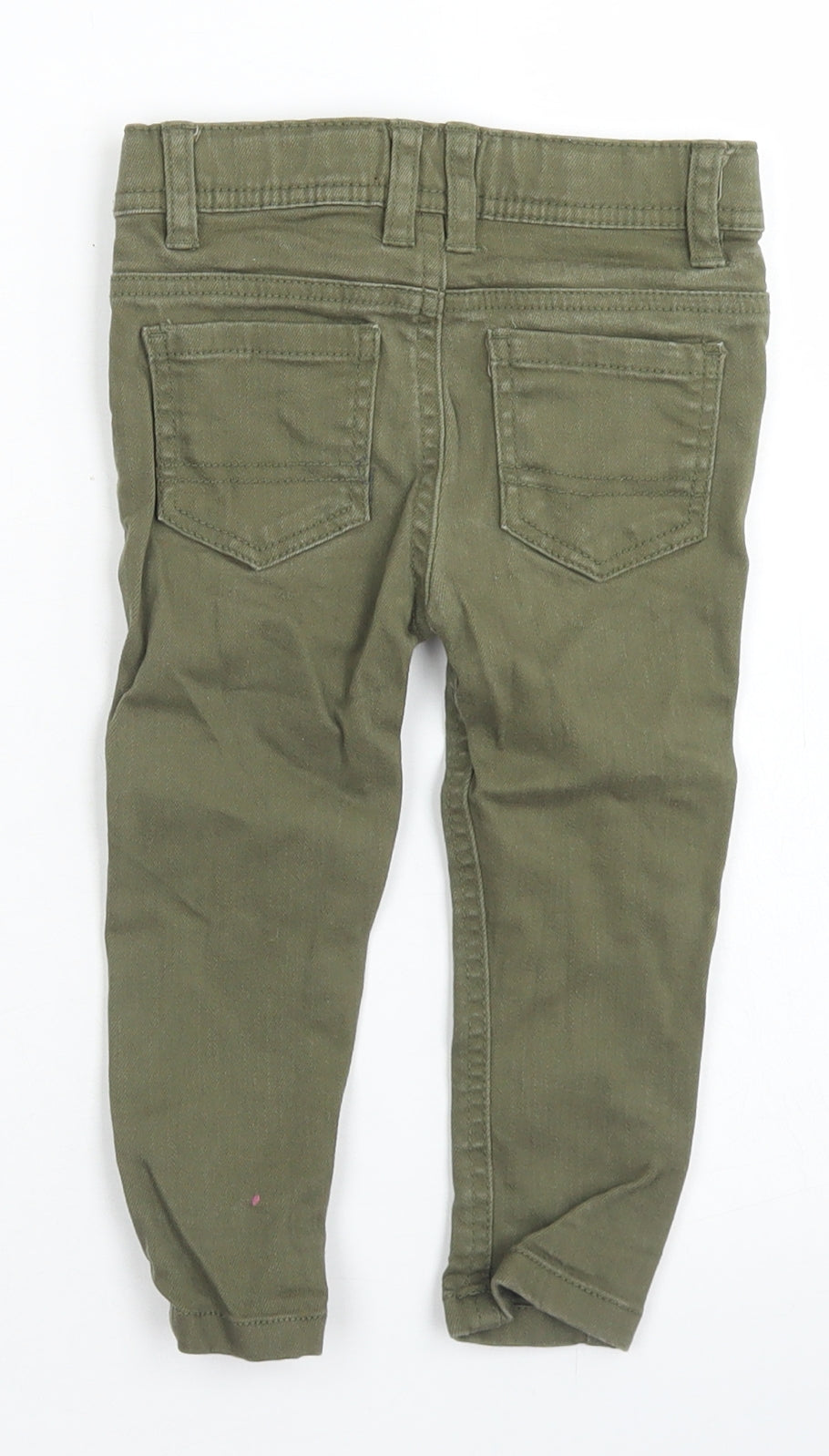 Denim CO Boys Green  Cotton Cargo Jeans Size 12-18 Months  Snap