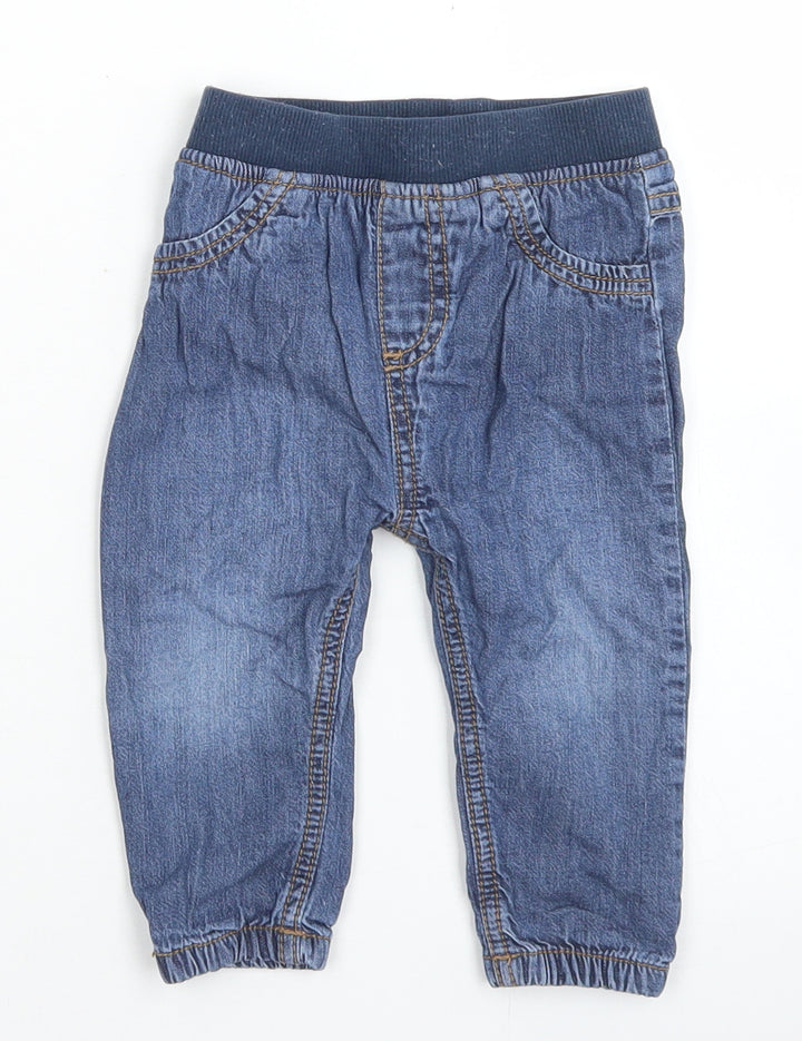F&F Boys Blue Cotton Capri Jeans Size 9-12 Months