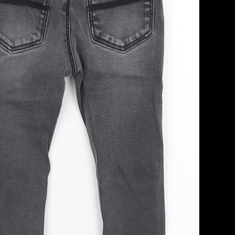 NEXT Boys Grey  Cotton Capri Jeans Size 12-18 Months  Snap